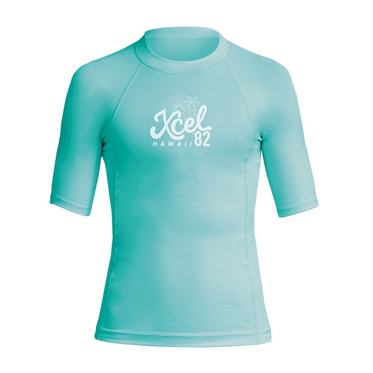 Xcel Women's Premium Stretch Short Sleeve Rash Guard with Key